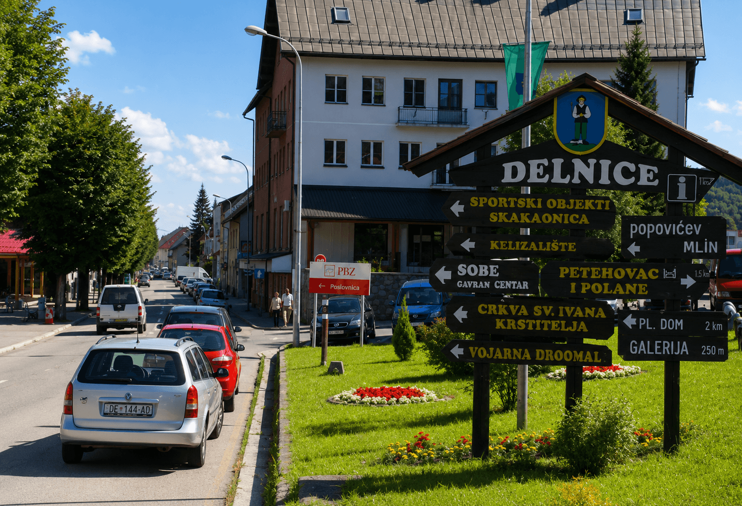Delnice mountain town in Gorski Kotar surrounded by beech forest, Croatia