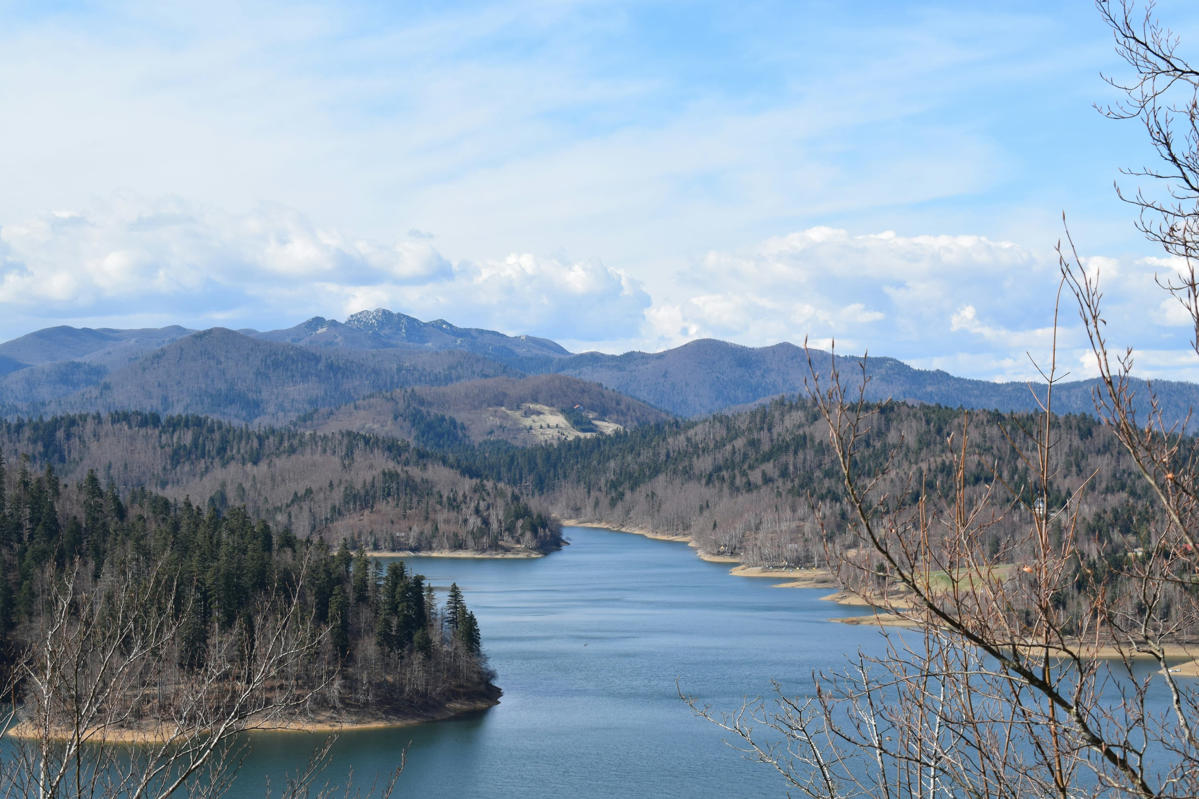 Lokvar lake in Gorski Kotar near Delnice, surrounded by dense forest