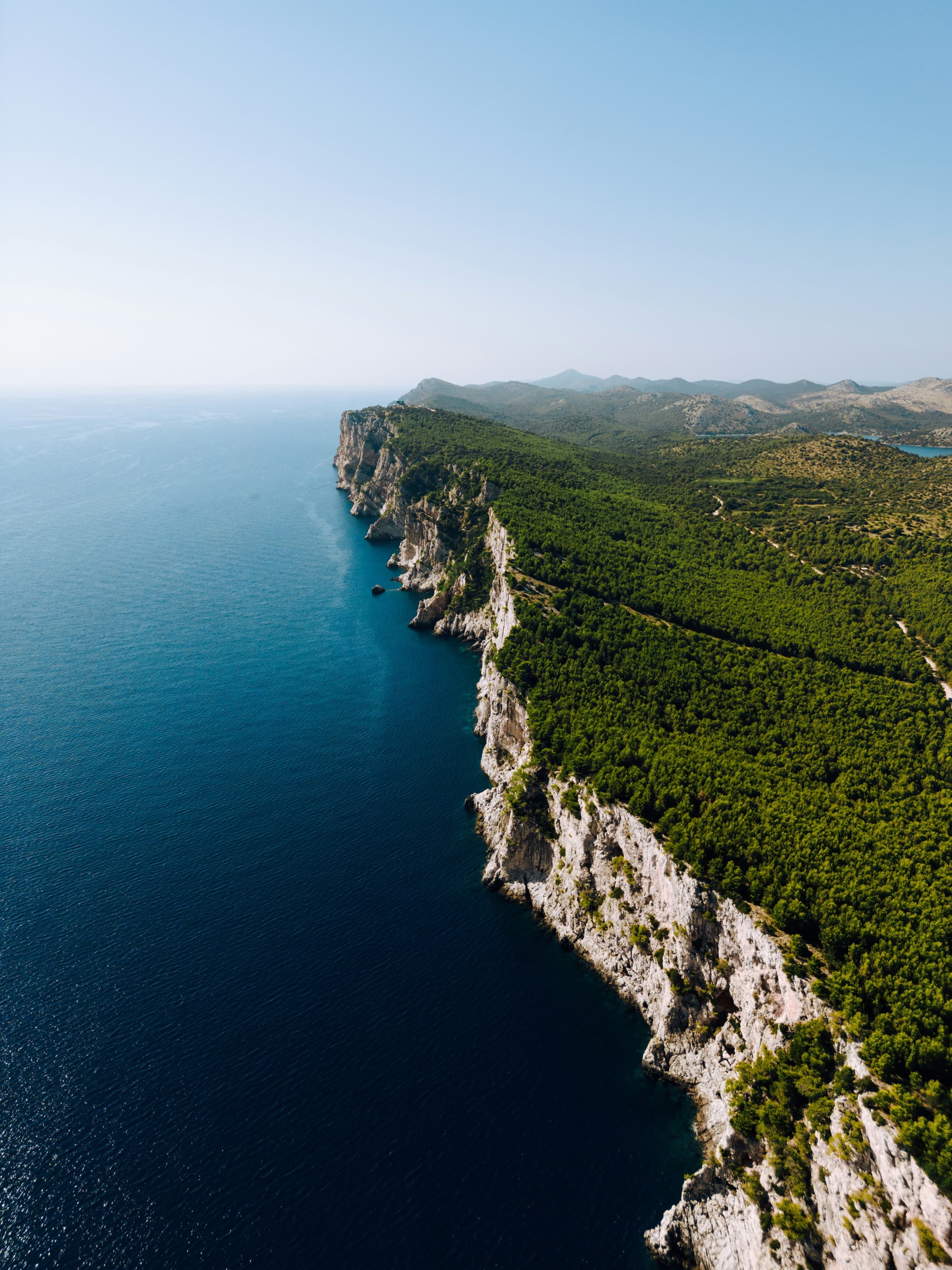 Telašćica Nature Park cliffs dropping into the sea