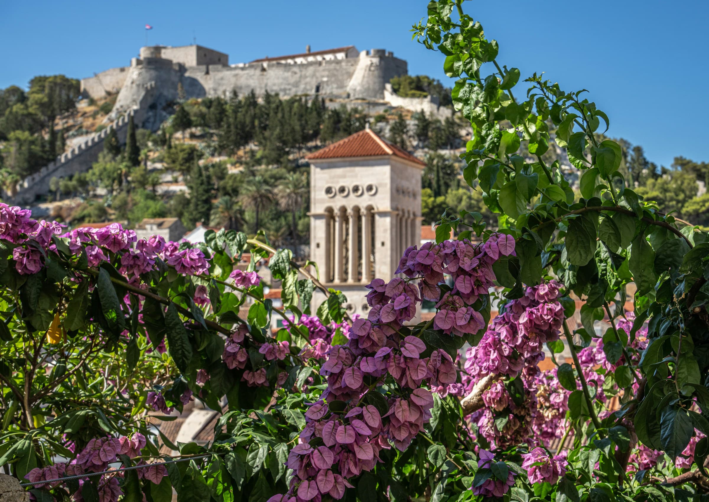 Hvar Fortress overlooking Hvar Town and the Pakleni Islands
