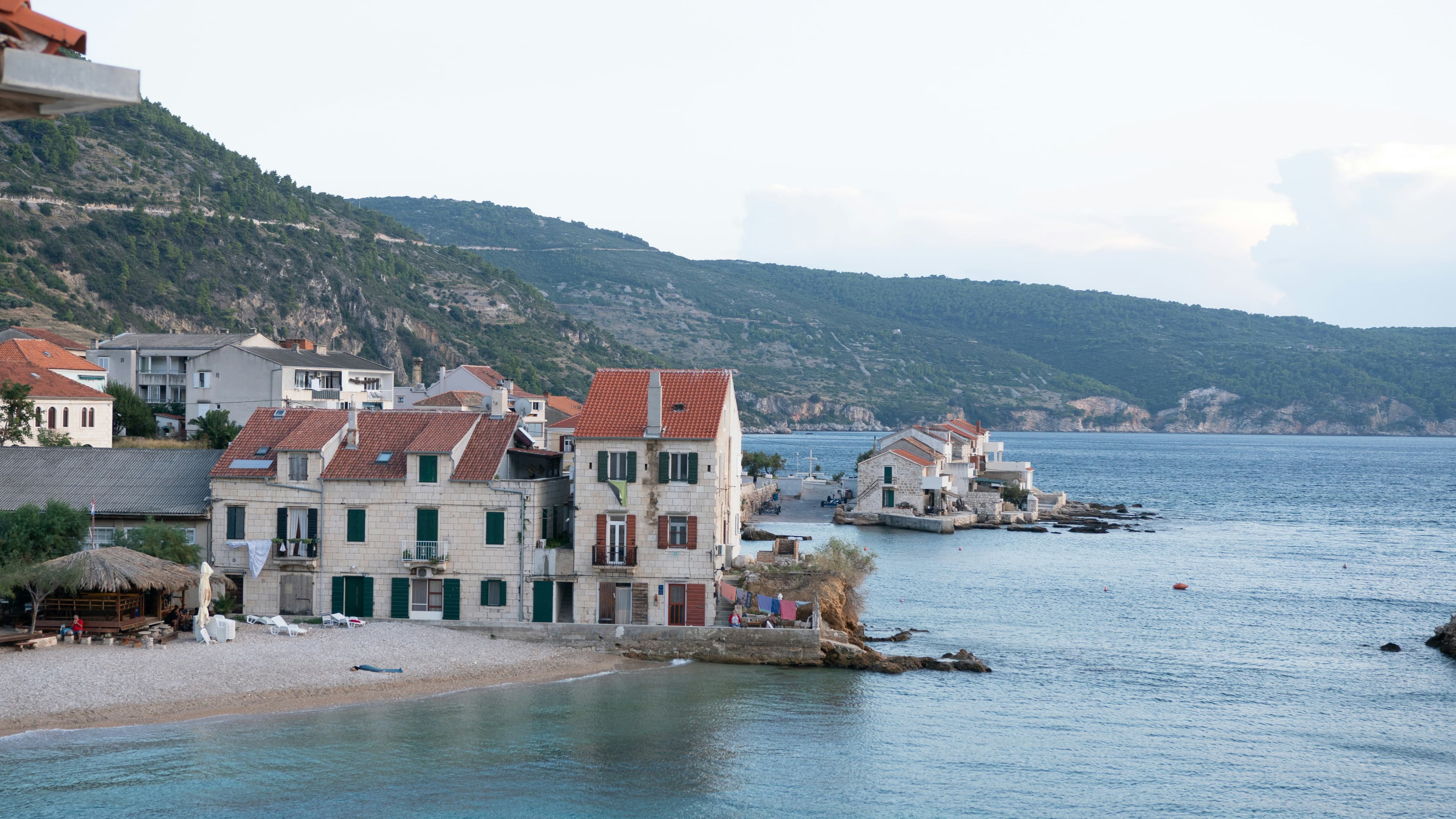 Komiža waterfront and fishing boats