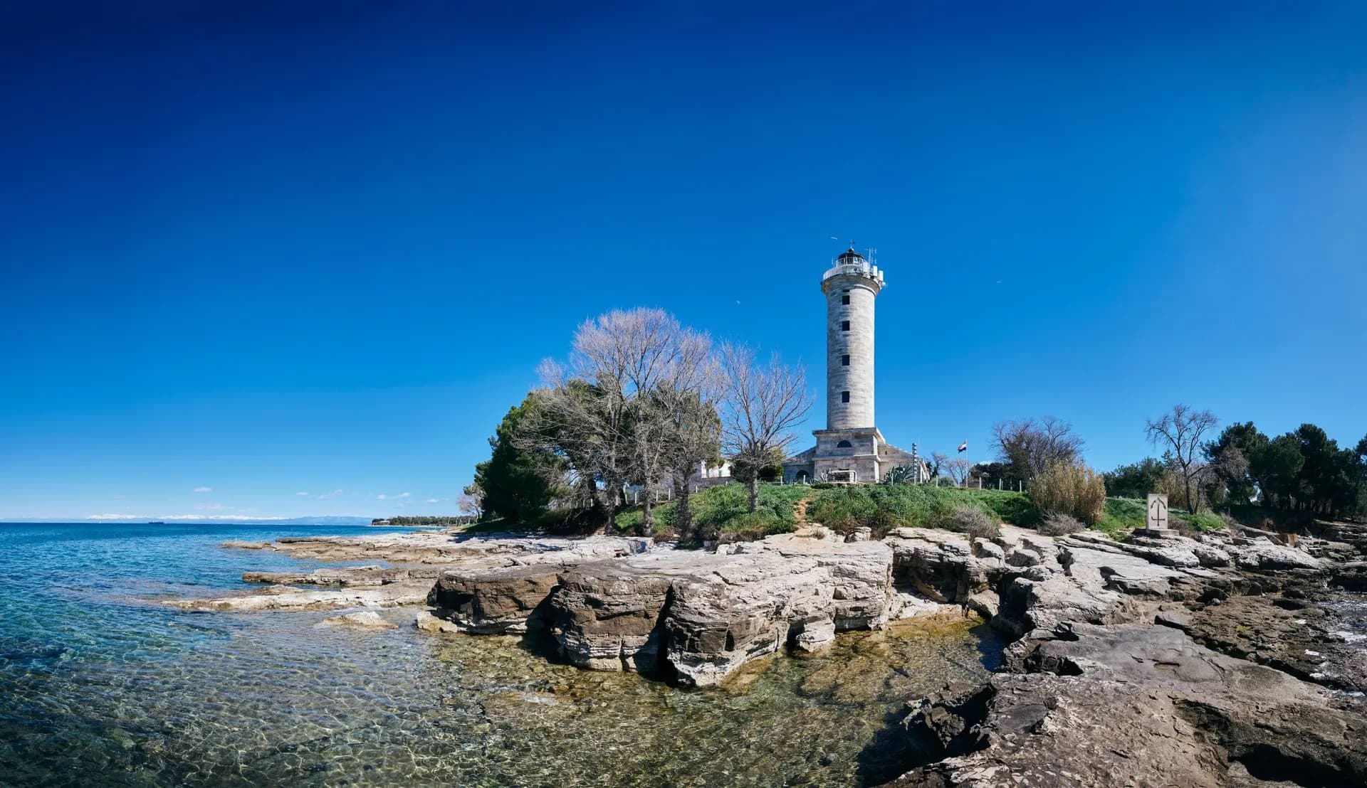Savudrija lighthouse on the northwestern tip of Istria, the oldest operational lighthouse on the Adriatic.