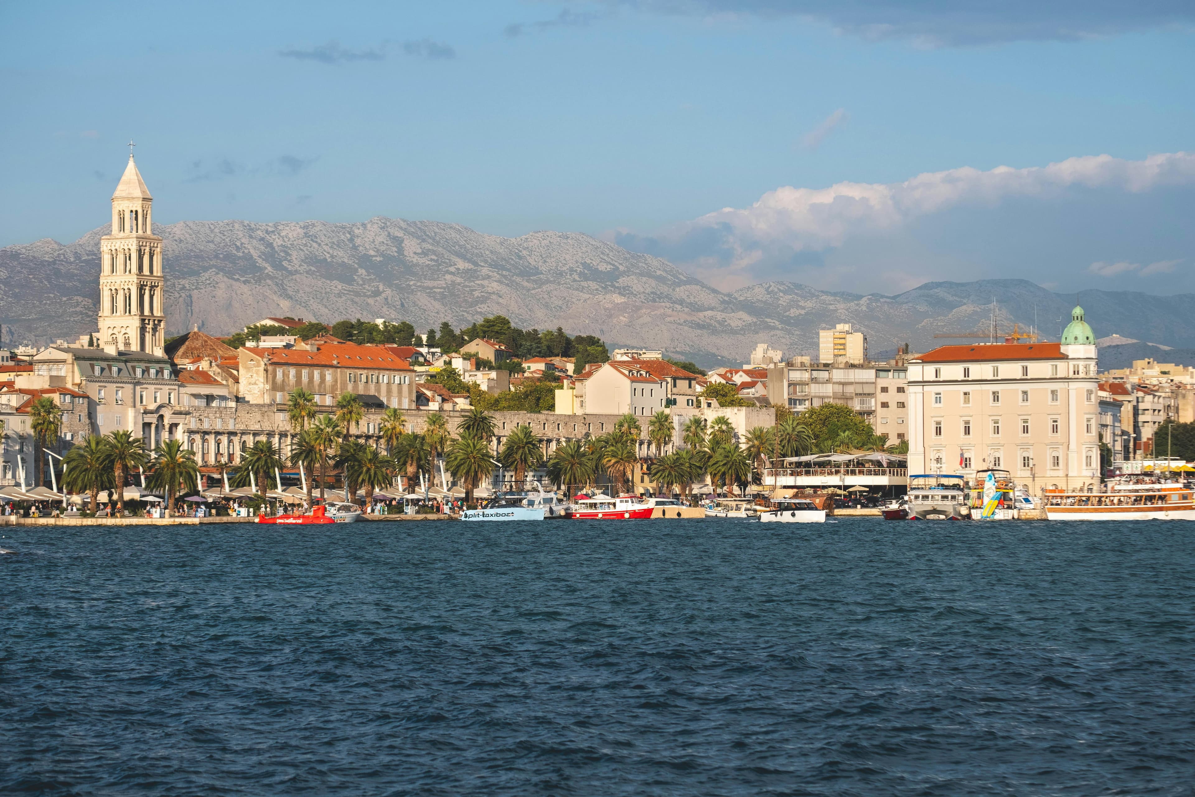 Wide view of the Croatian coast and inland landscape.