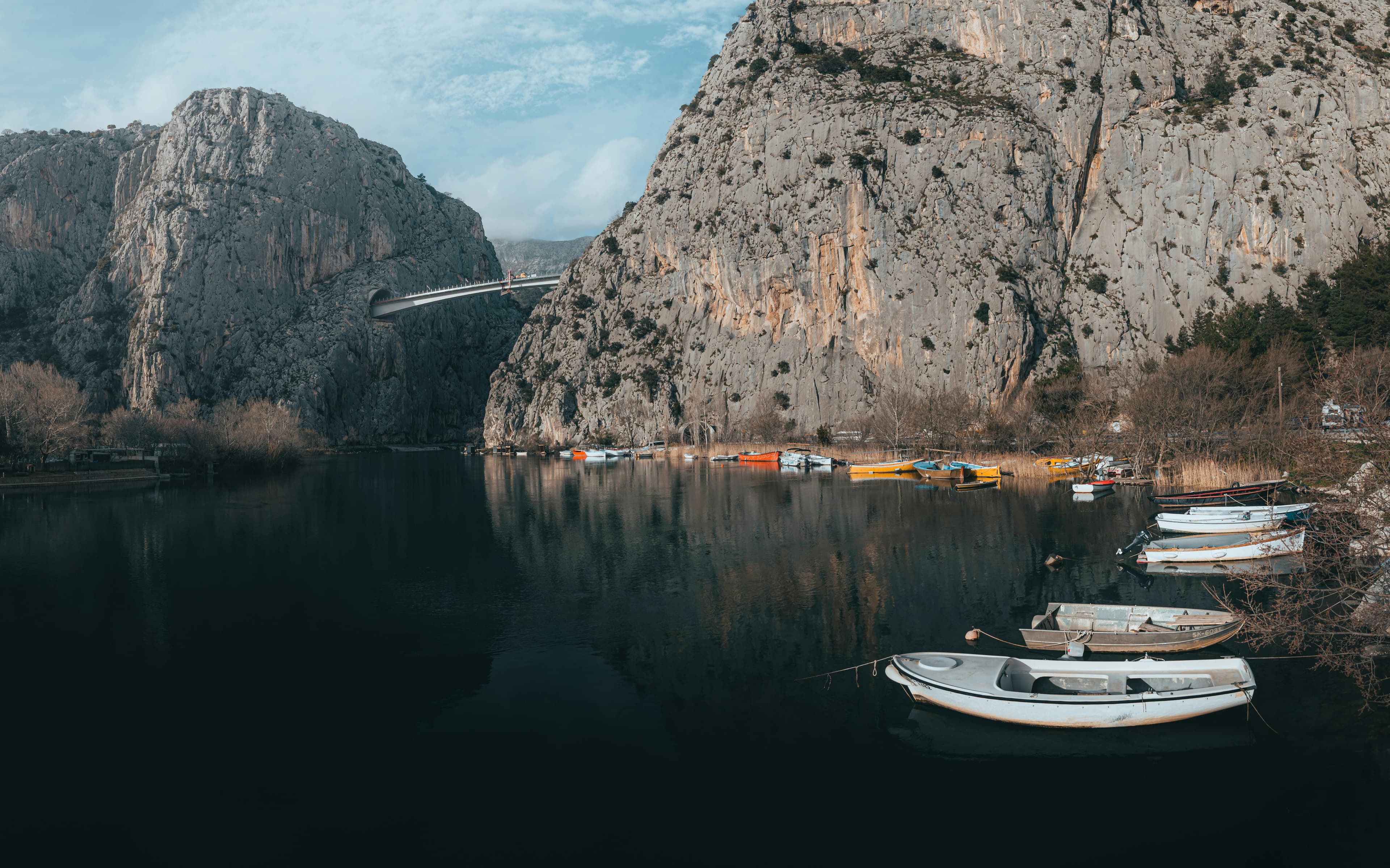 Omiš cliffs and Cetina Canyon from above