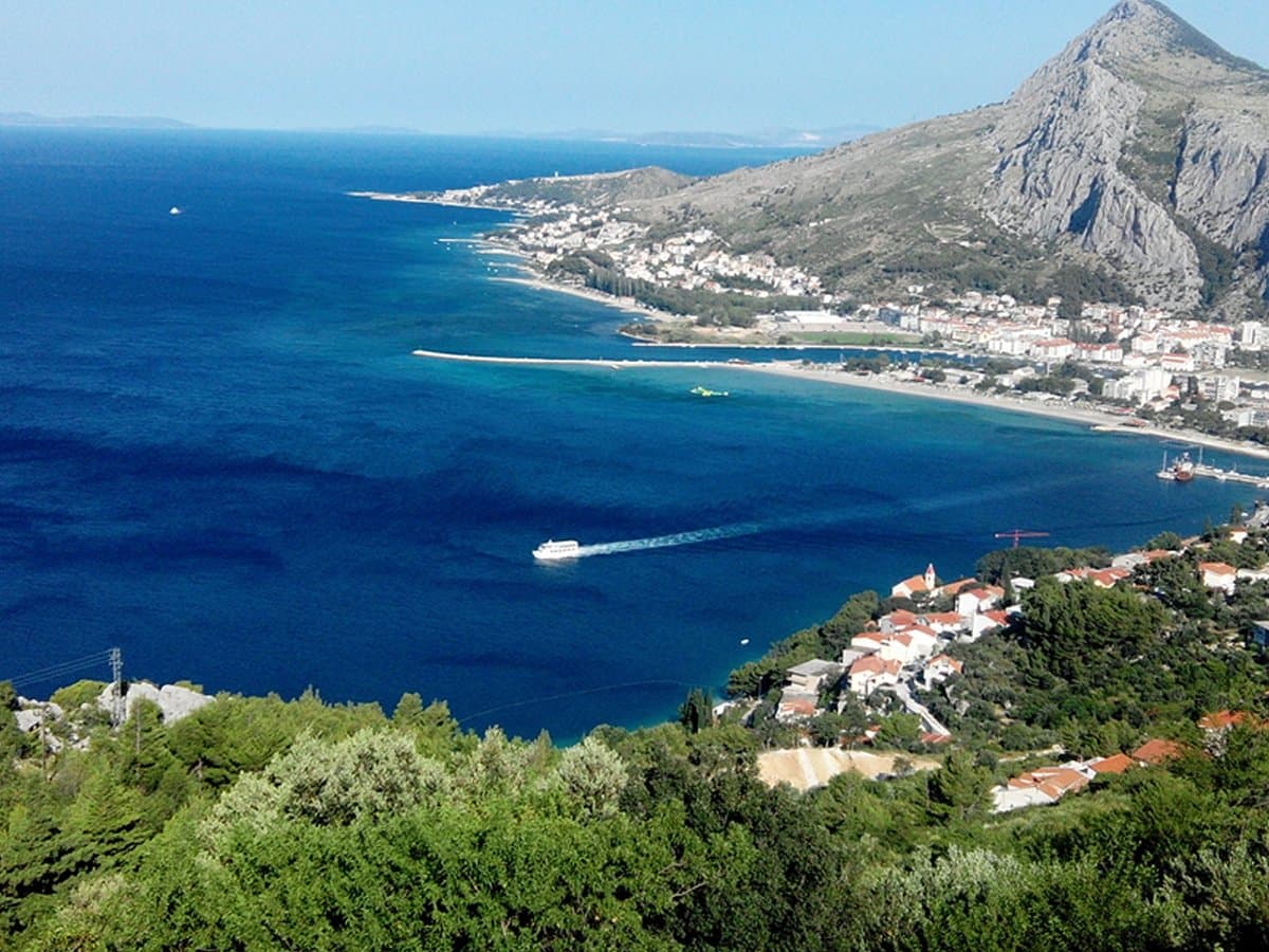 View from Starigrad Fortress over Omiš, the Cetina River, and the Adriatic