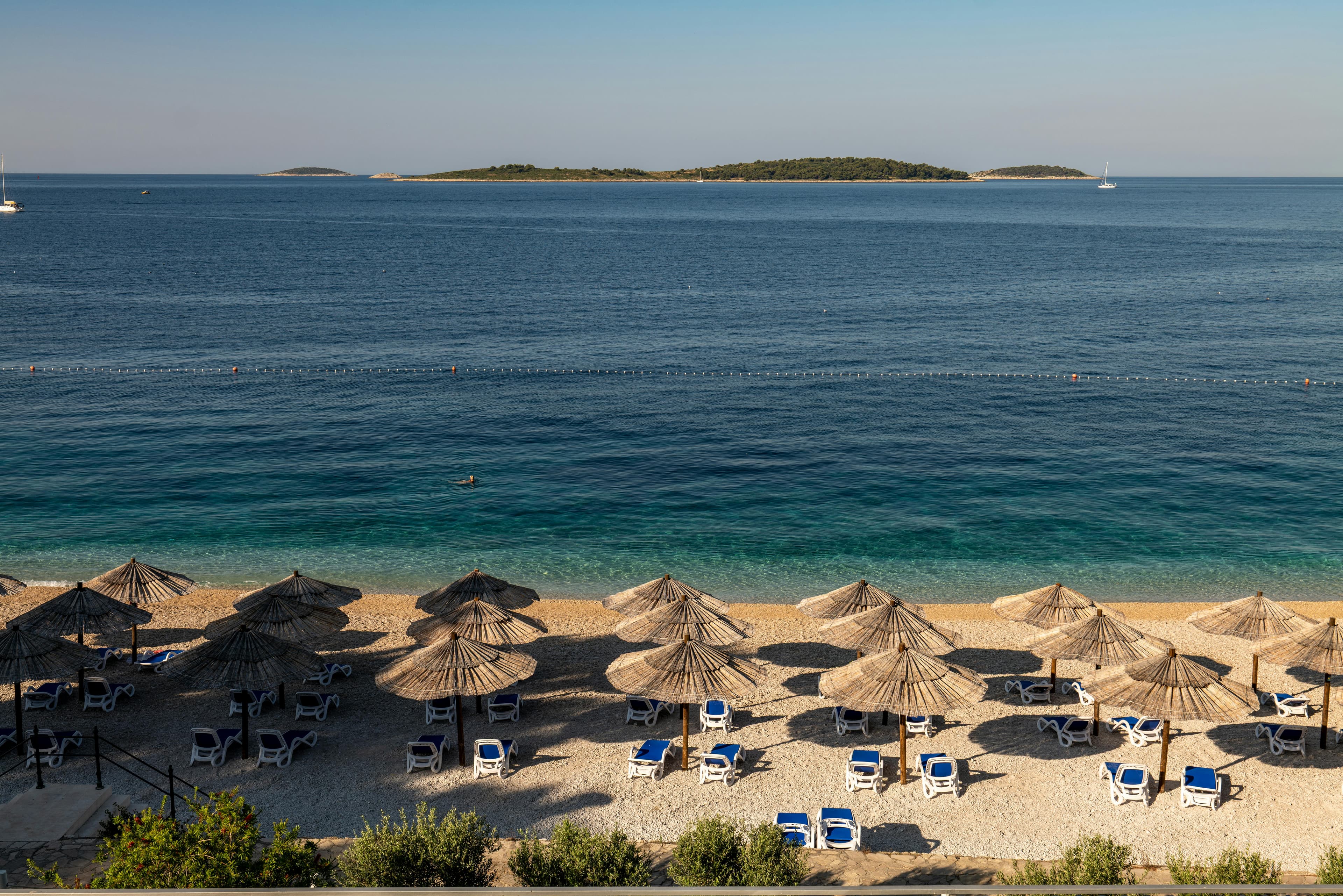 Raduča beach in Primošten with crystal clear water