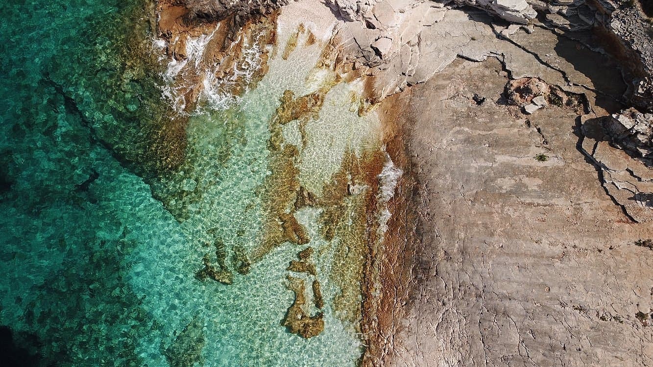 Proizd islet with white stone beaches