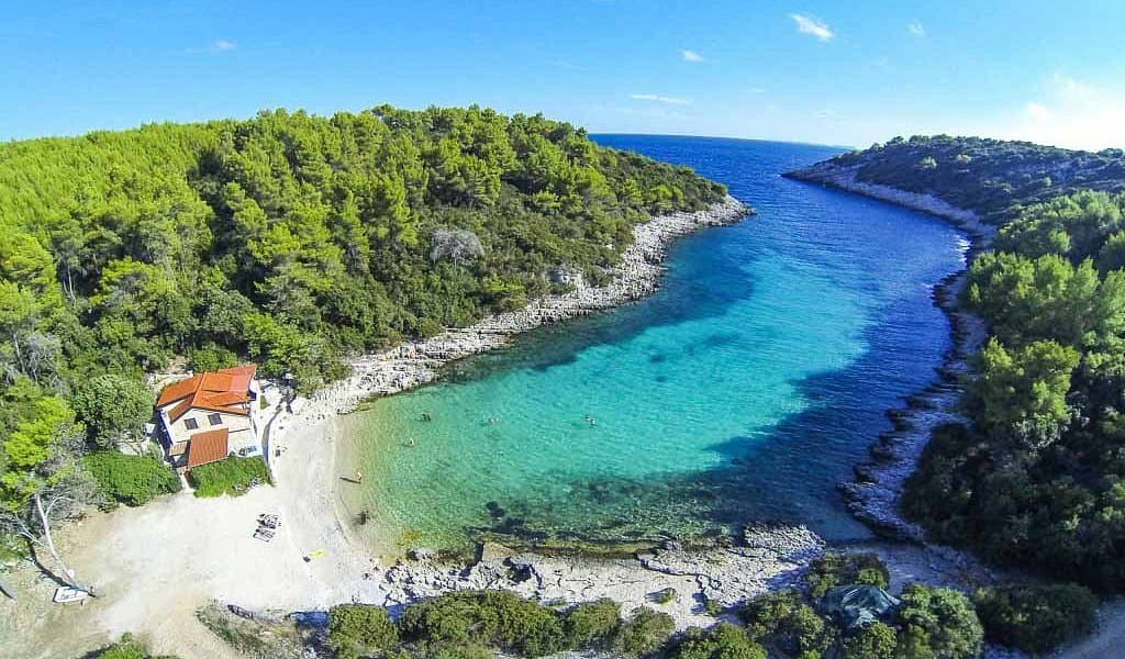 Pupnatska Luka bay with clear water