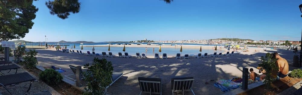 Vodice beach and coastline panorama