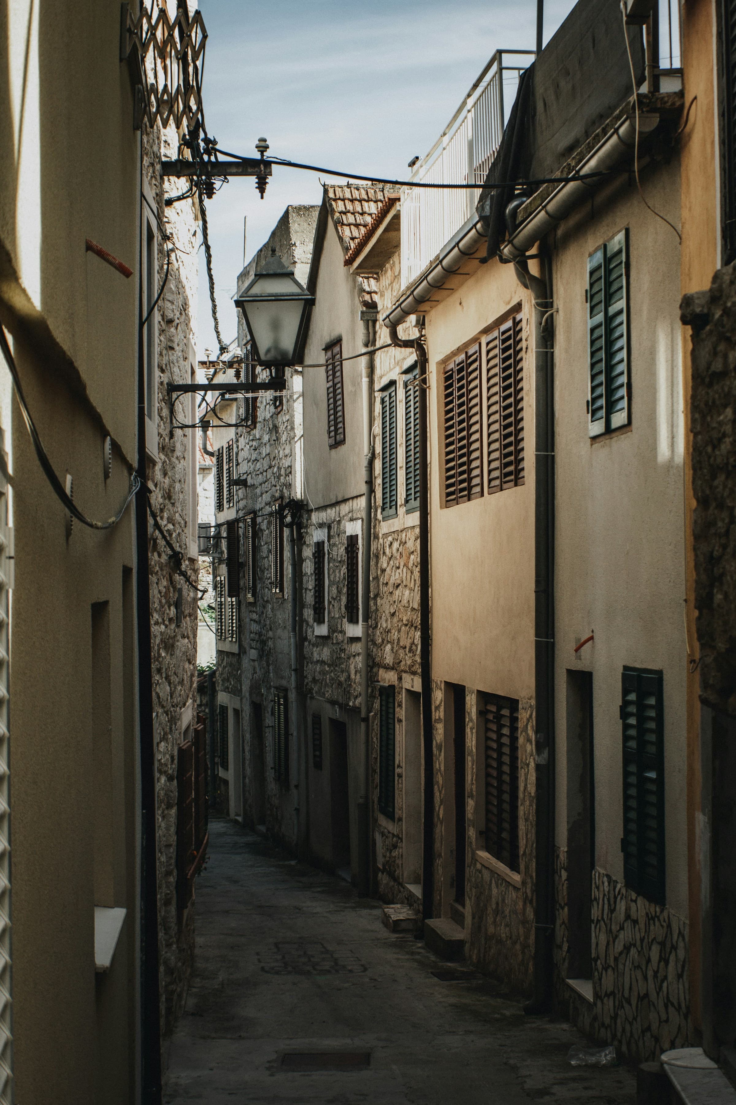 Narrow stone street in Vodice old town