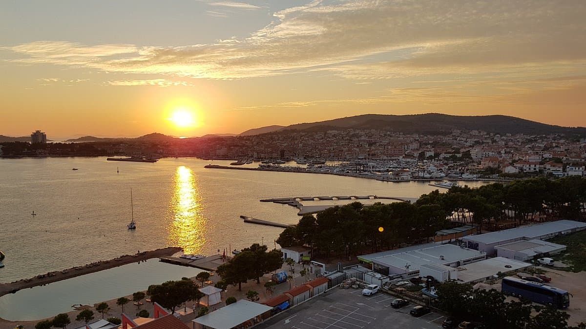 Sunset over Vodice and the Adriatic Sea
