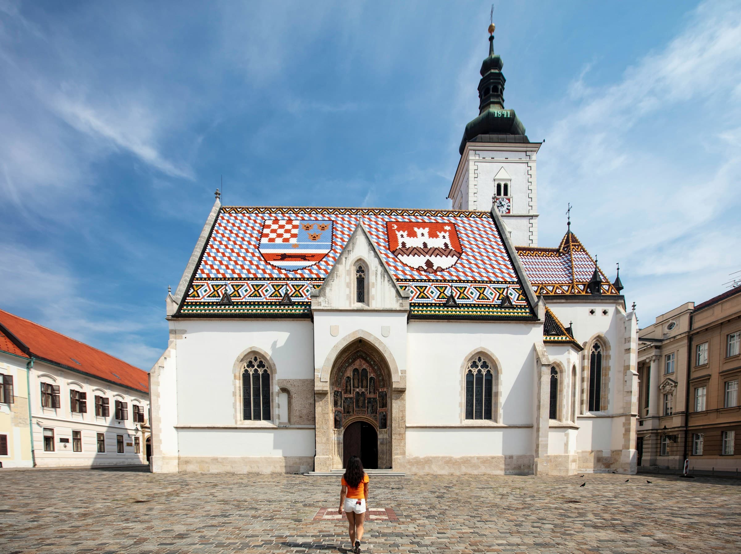 Charming town square of Samobor near Zagreb