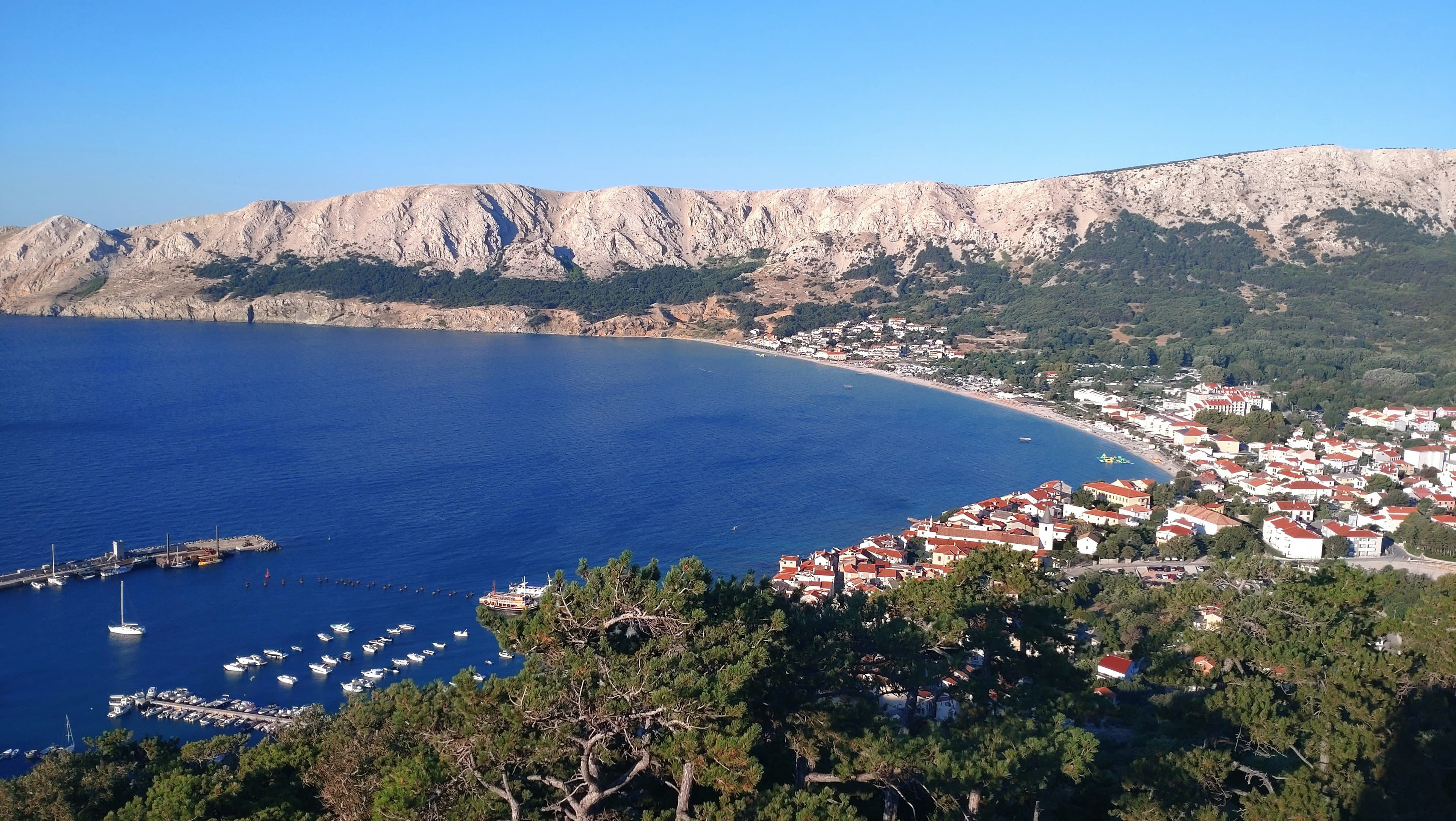 Vela Plaža beach and bay at Baška on Krk island, Kvarner, Croatia