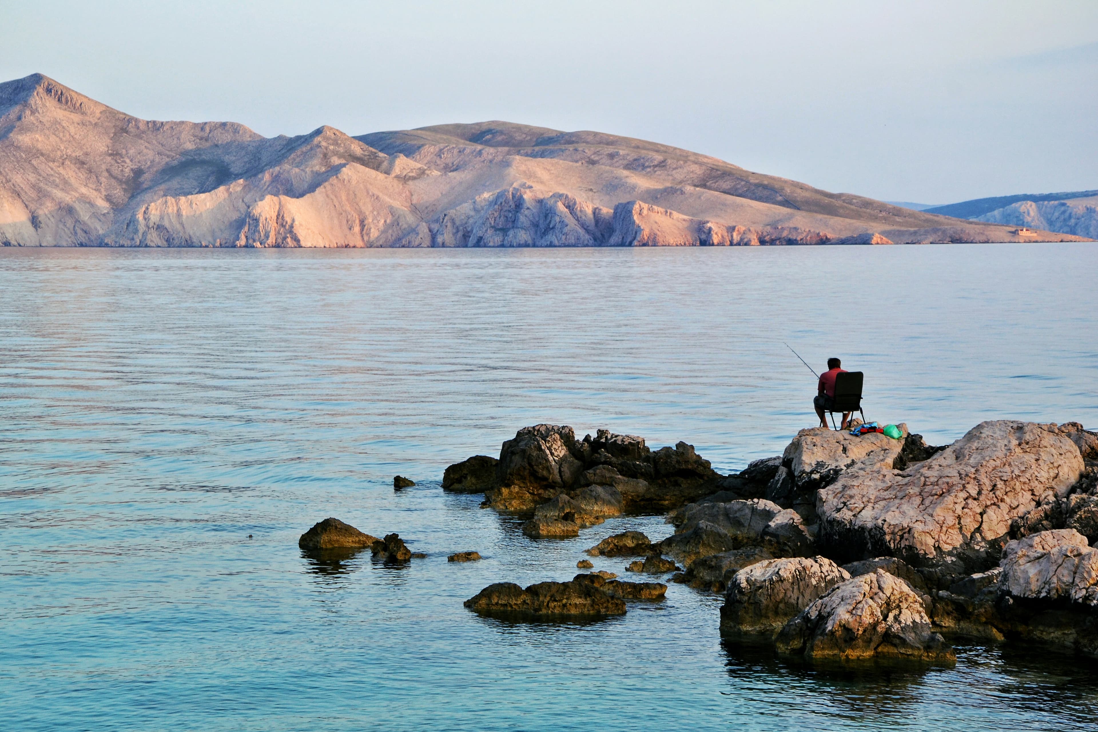 Baška waterfront promenade and beach at the southern tip of Krk island