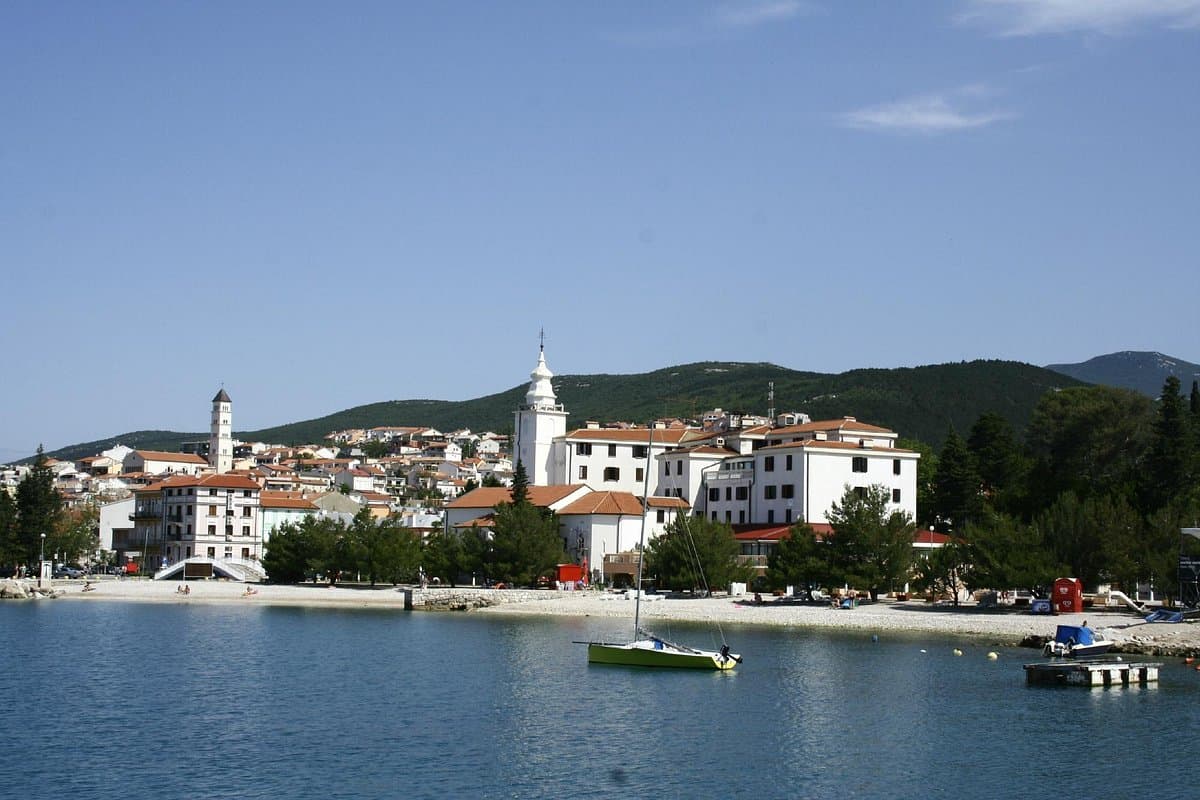 Crikvenica seafront promenade and beach on the Kvarner Riviera
