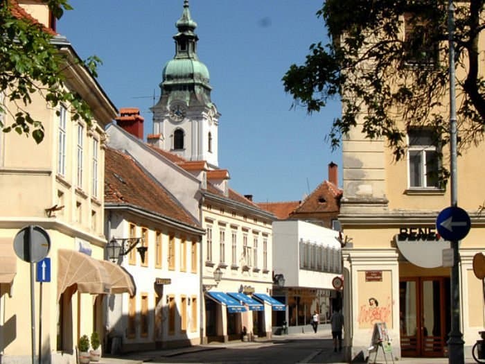 Karlovac city and rivers from above, star-shaped Renaissance fortress city in Croatia