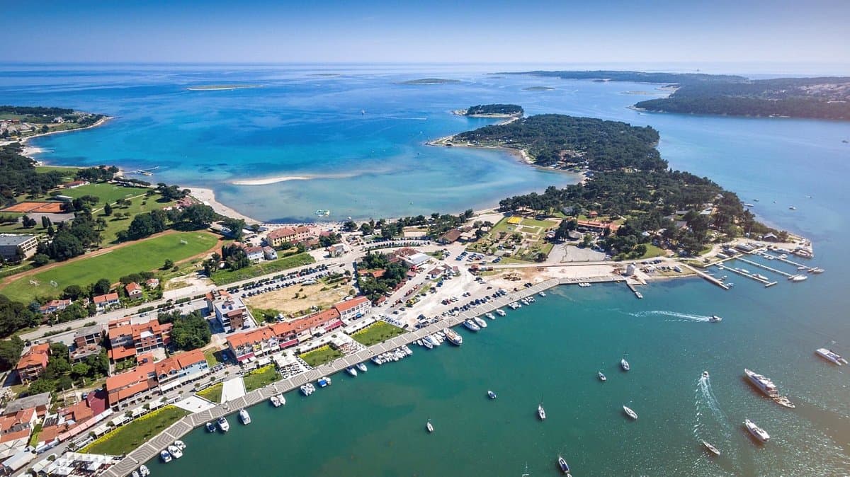 Medulin harbor and coastline at the southern tip of Istria, Croatia