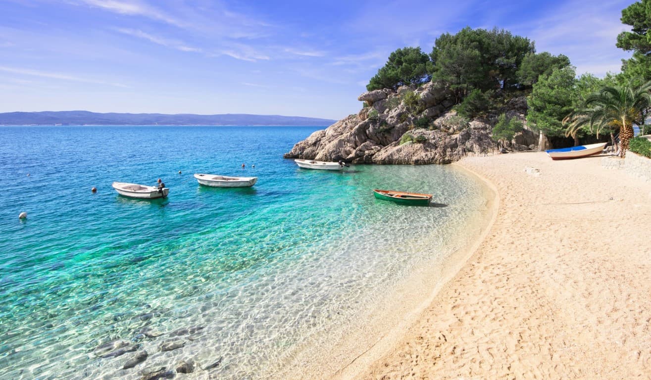 Podrace beach on the Makarska Riviera — peaceful pebble beach below the Biokovo mountains