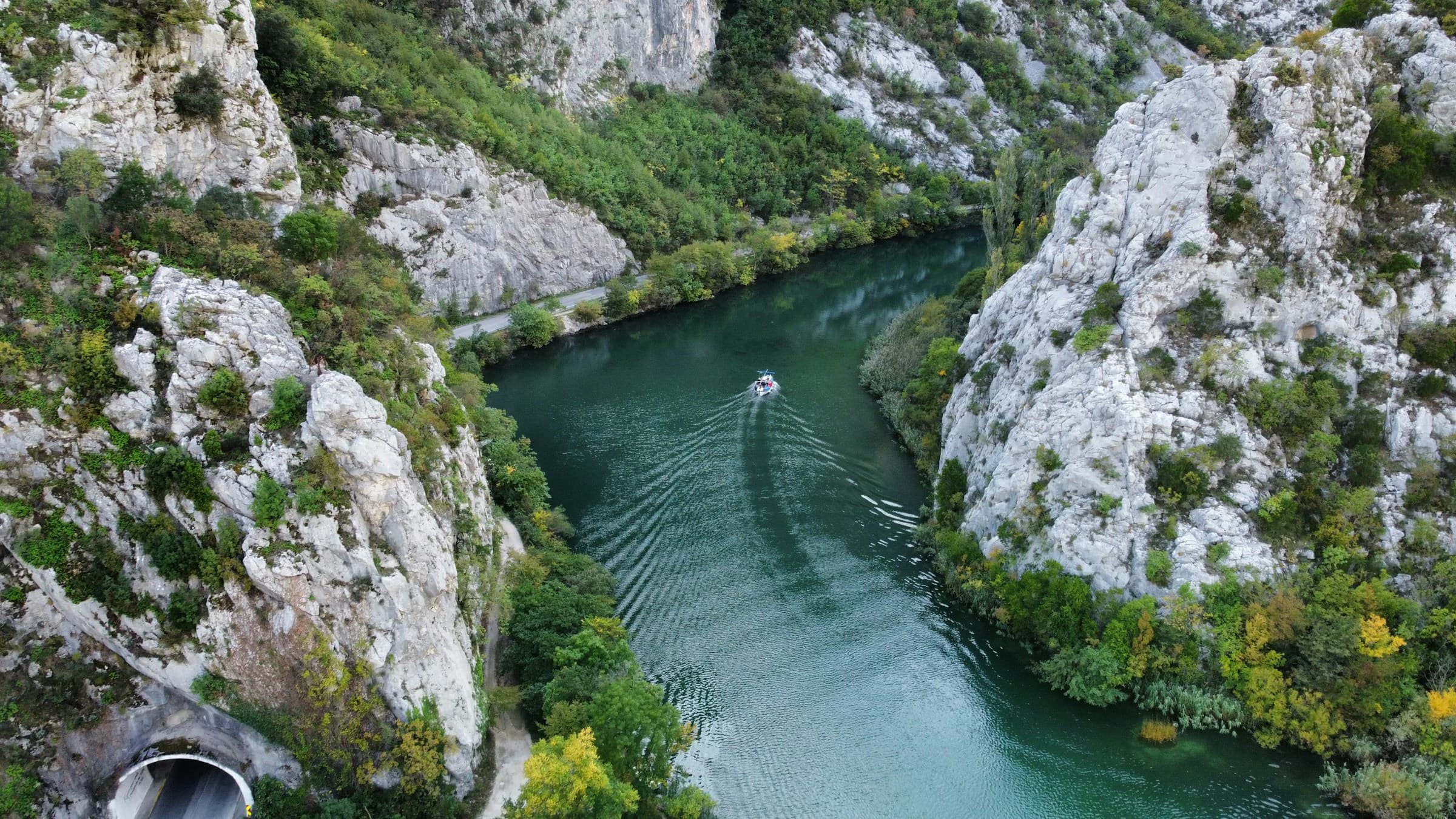 Cetina River gorge near Omiš — class III rapids through a limestone canyon in Dalmatia