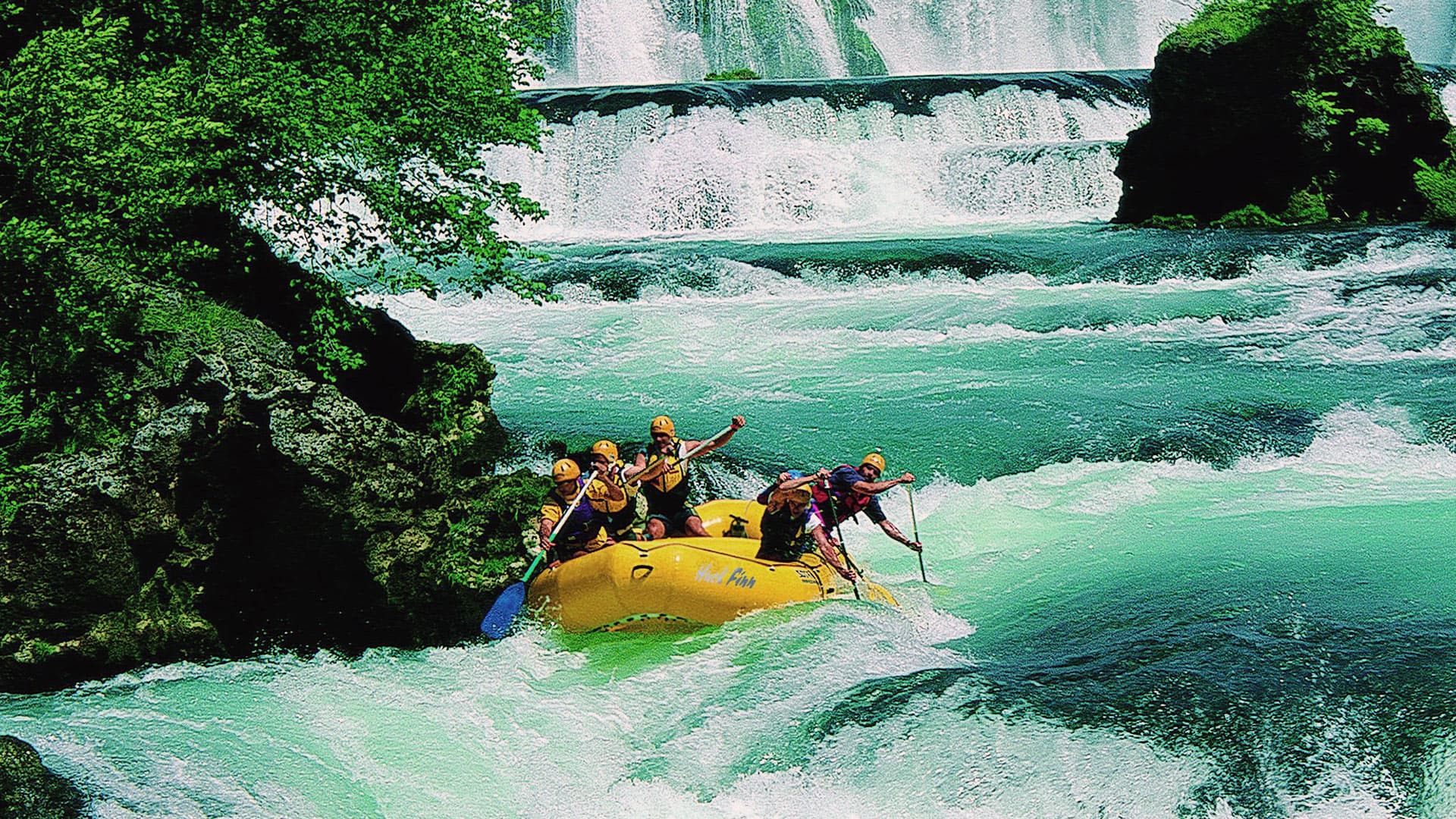 Una river — rafting on the Croatian-Bosnian border with turquoise tufa waterfalls