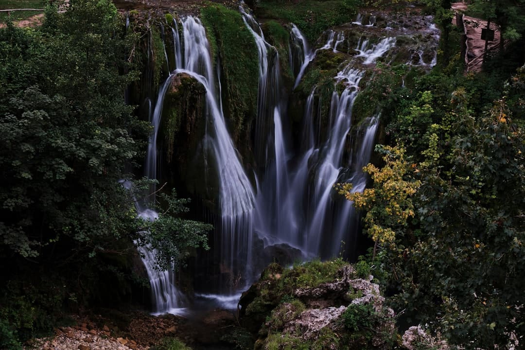 Long-exposure photograph of Buk waterfall in Rastoke — the largest cascade where the Slunjčica meets the Korana.