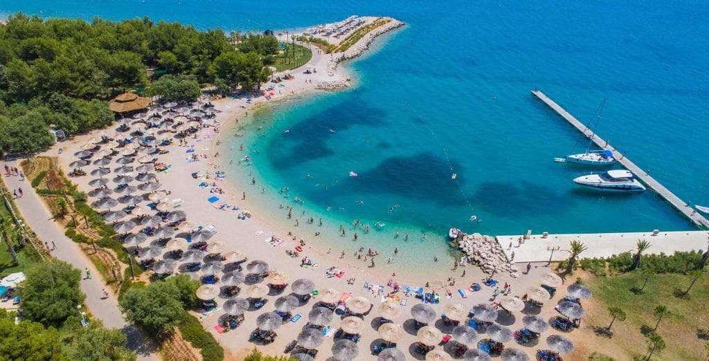 Solaris beach near Šibenik — family resort beaches and clear Adriatic water