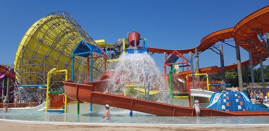 Aquacolors water park in Poreč, Istria — pools, slides and wave areas for all ages