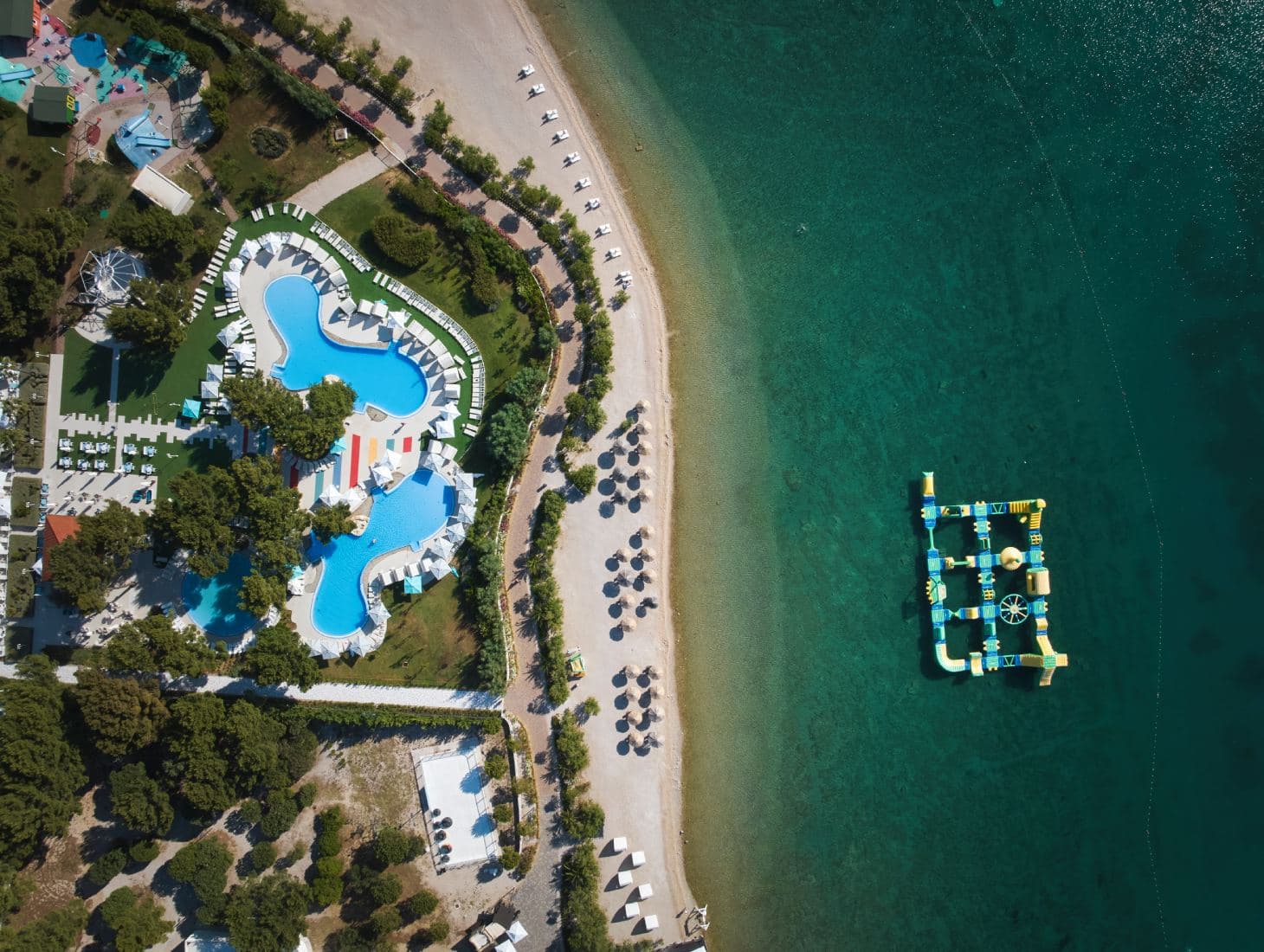 Resort camping near Šibenik — family holiday park with beach and pool facilities