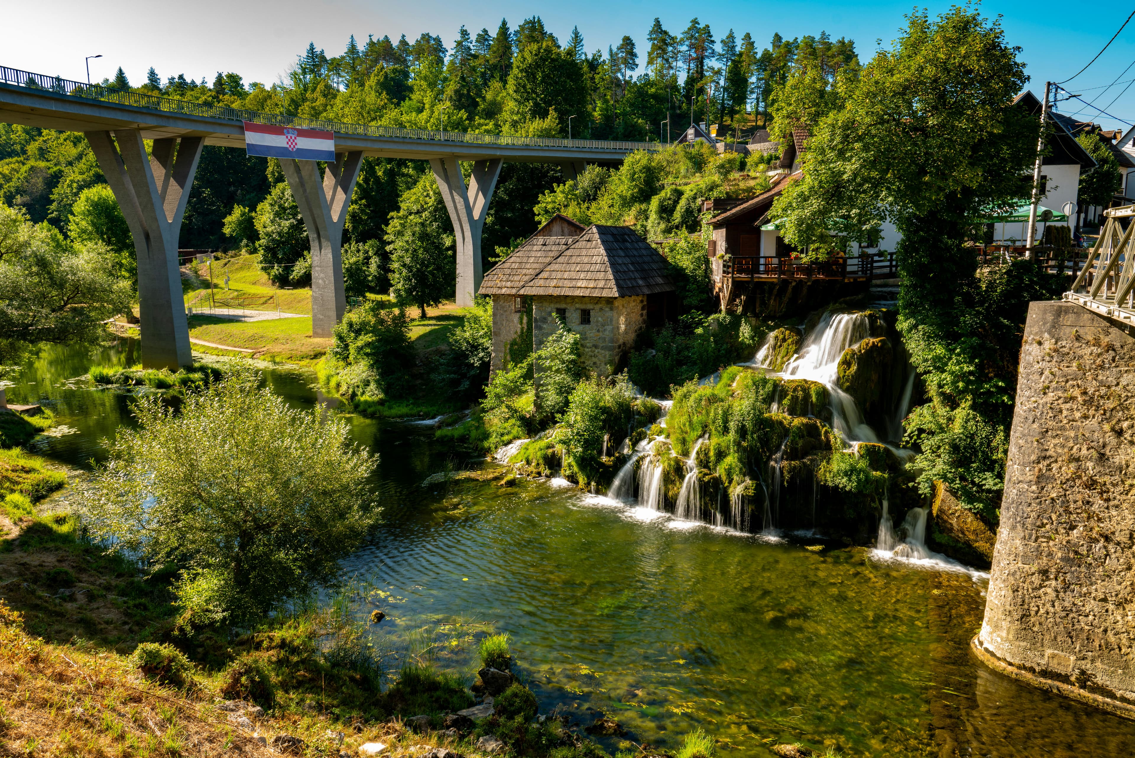 Rastoke waterfall village near Slunj — tufa cascades and mill houses on the Slunjčica river