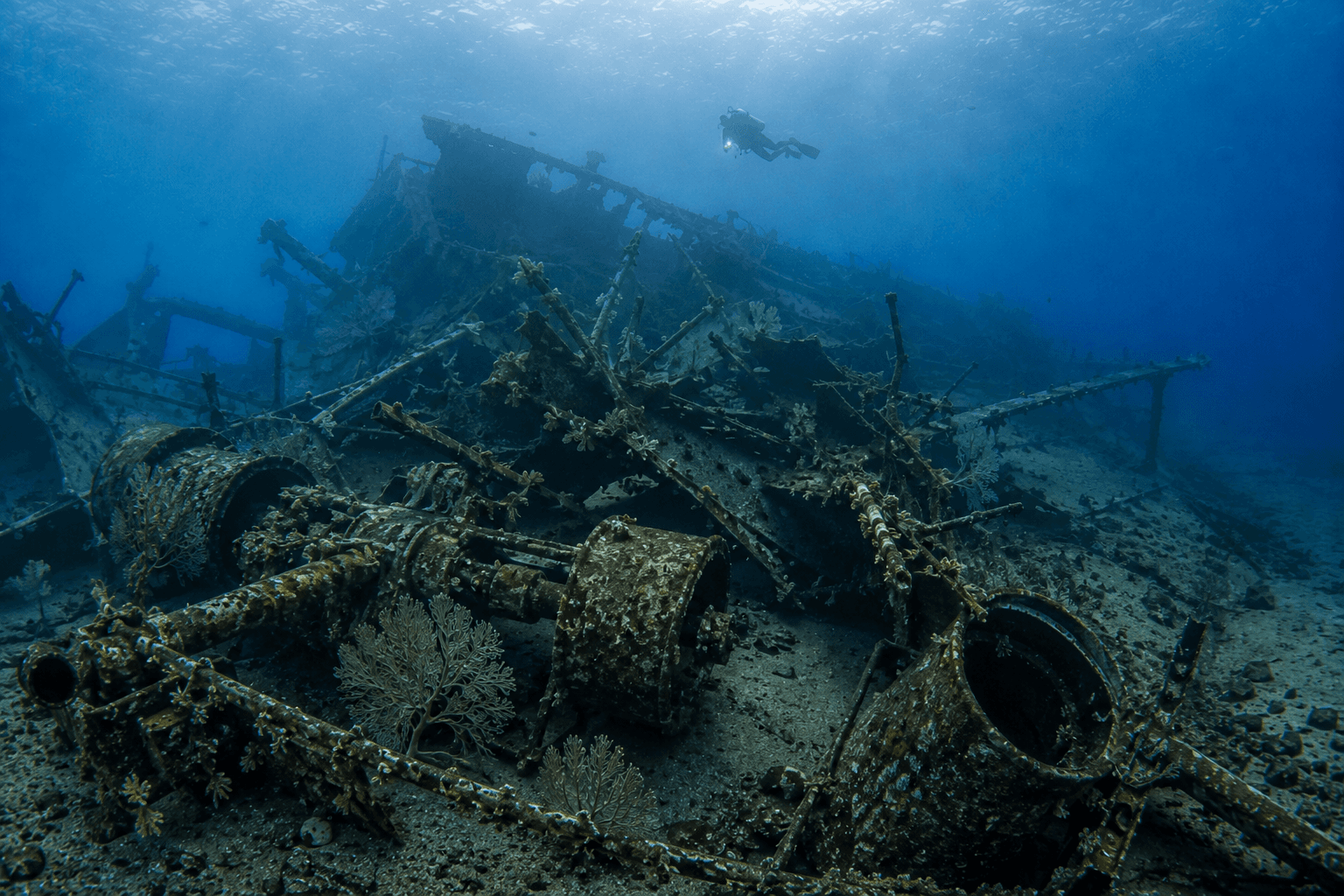 Taranto wreck near Dubrovnik — sunken vessel in clear southern Adriatic water