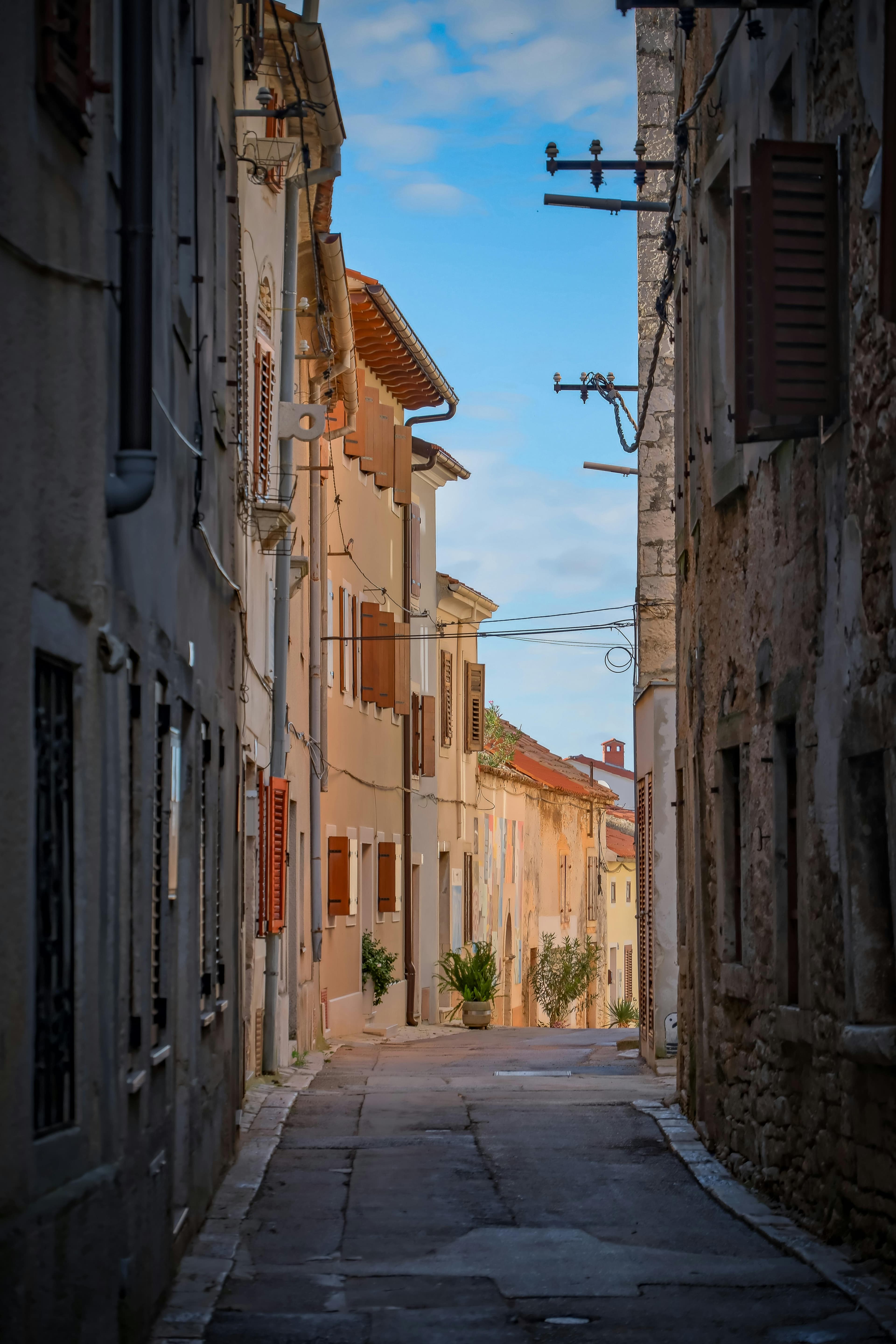 Stone street in the old town of Vodnjan (Dignano), southern Istria